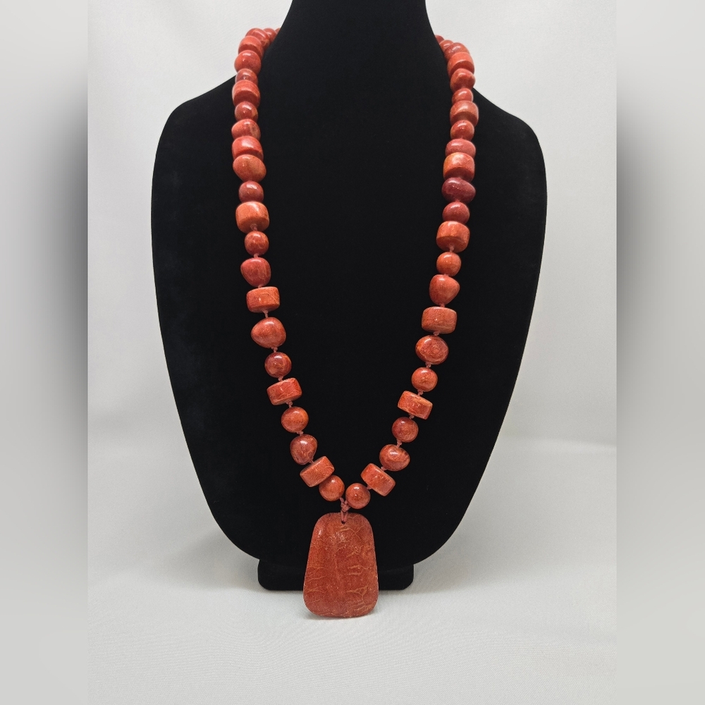 Manouk Red Coral Beaded Necklace #900